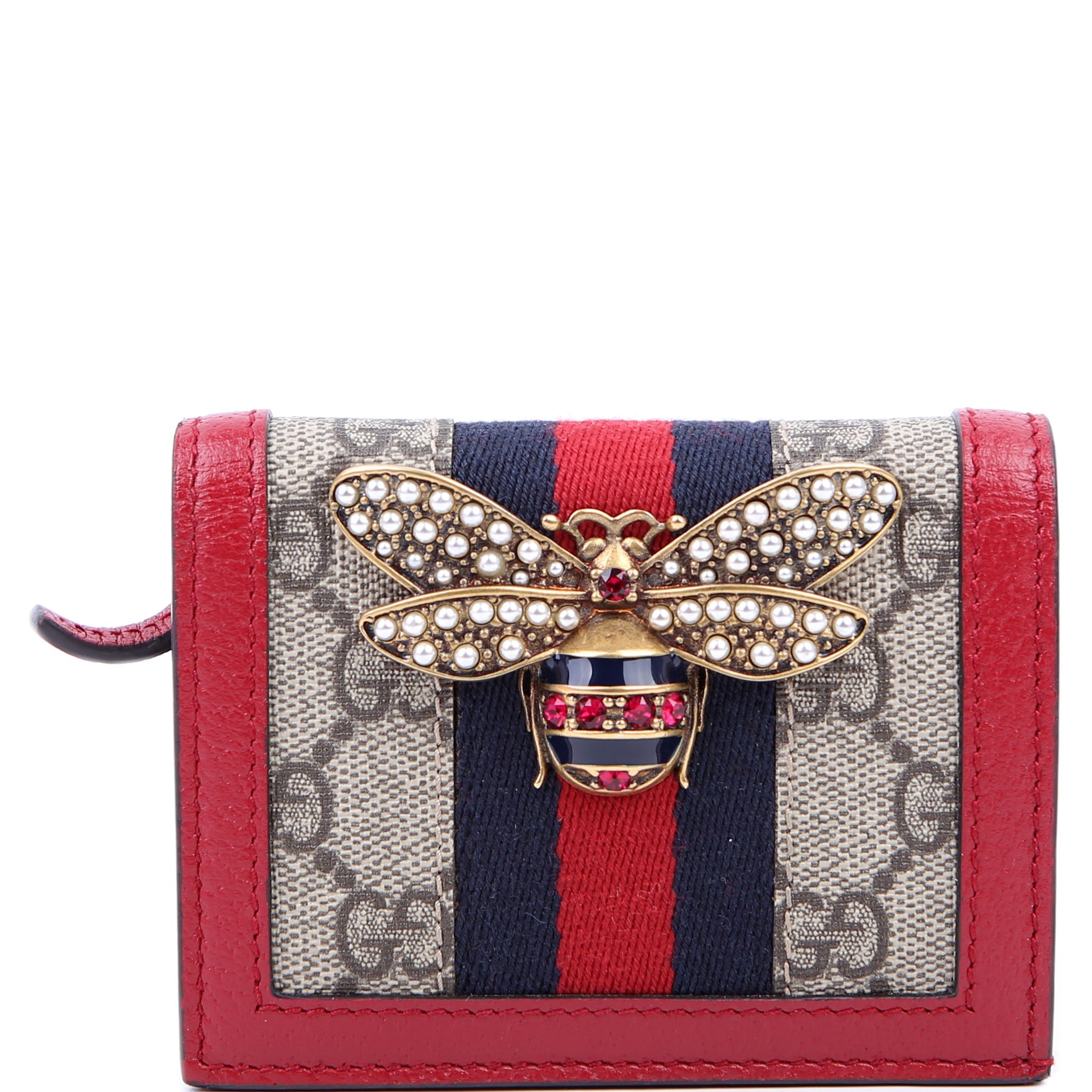 Gucci 476072 Queen Margaret Card Case Red