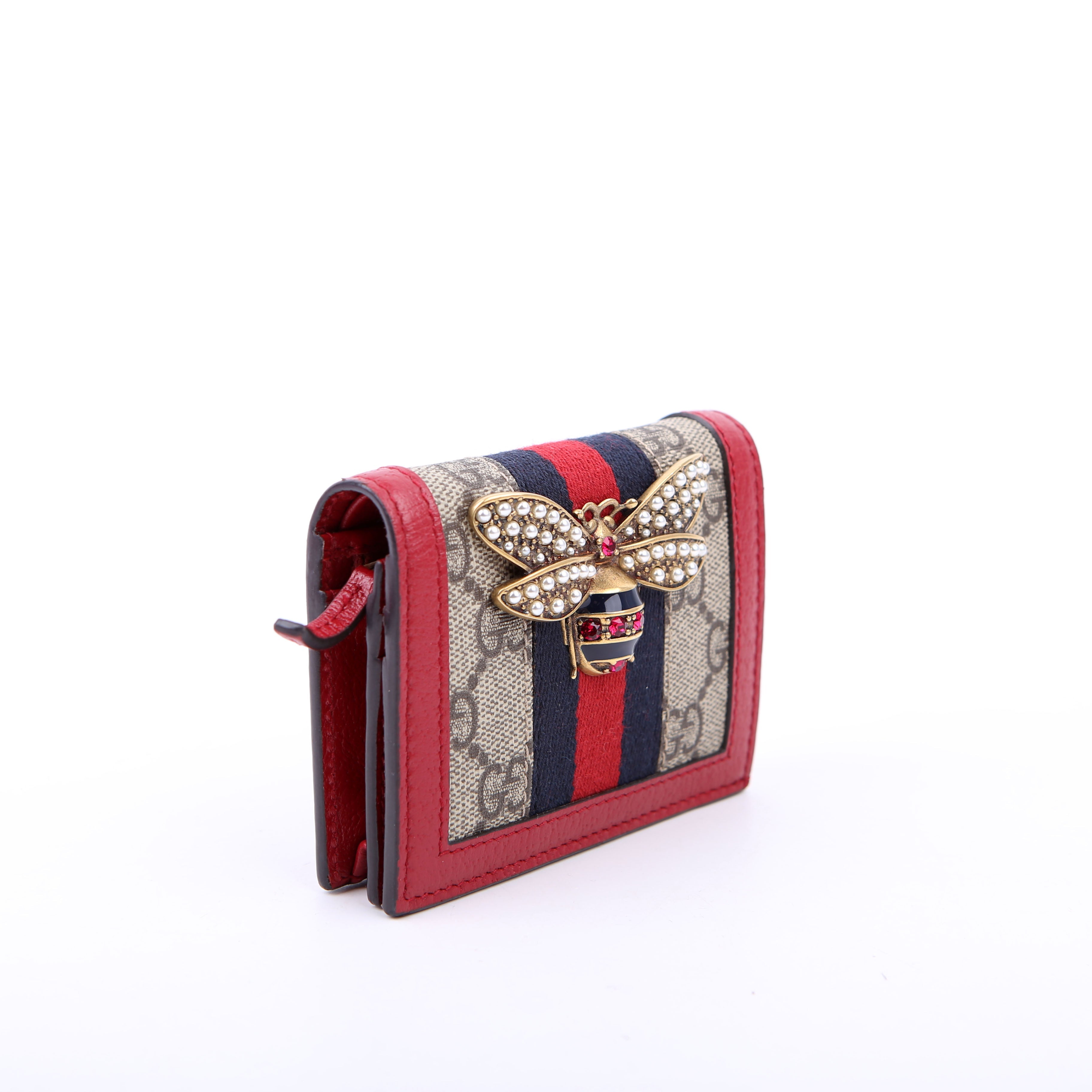 Gucci 476072 Queen Margaret Card Case Red