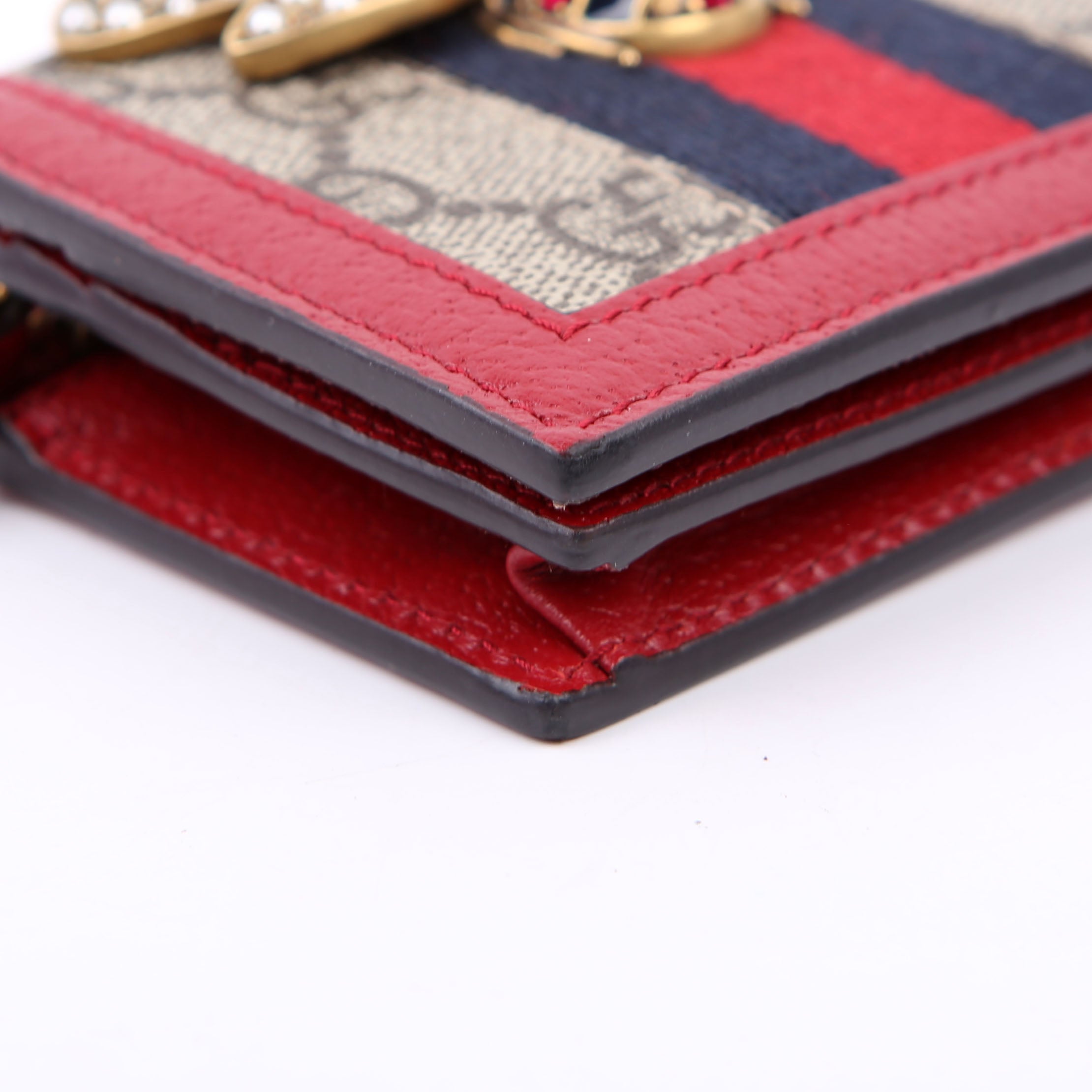 Gucci 476072 Queen Margaret Card Case Red