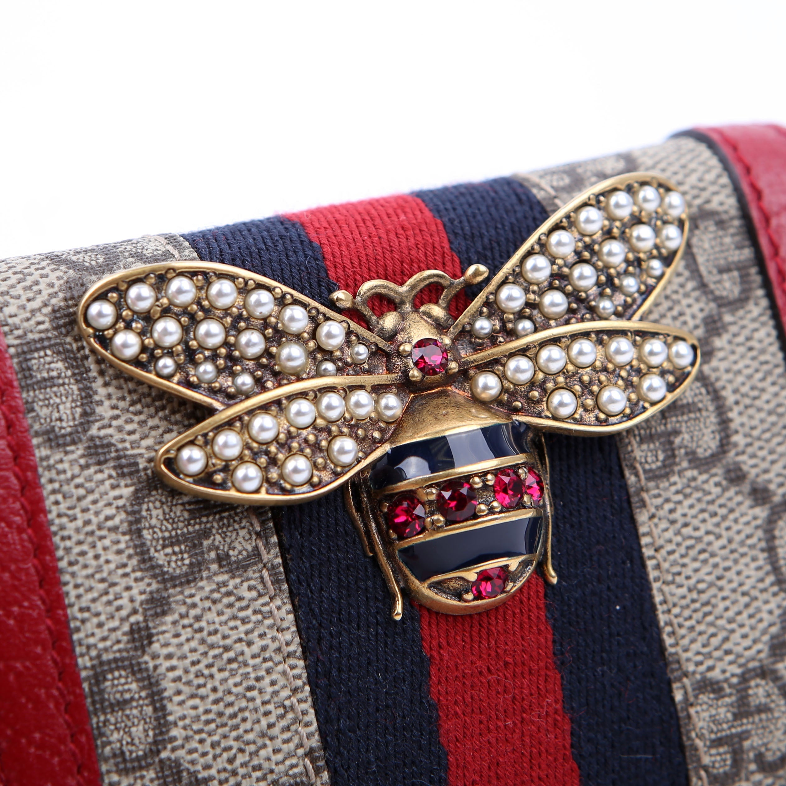 Gucci 476072 Queen Margaret Card Case Red