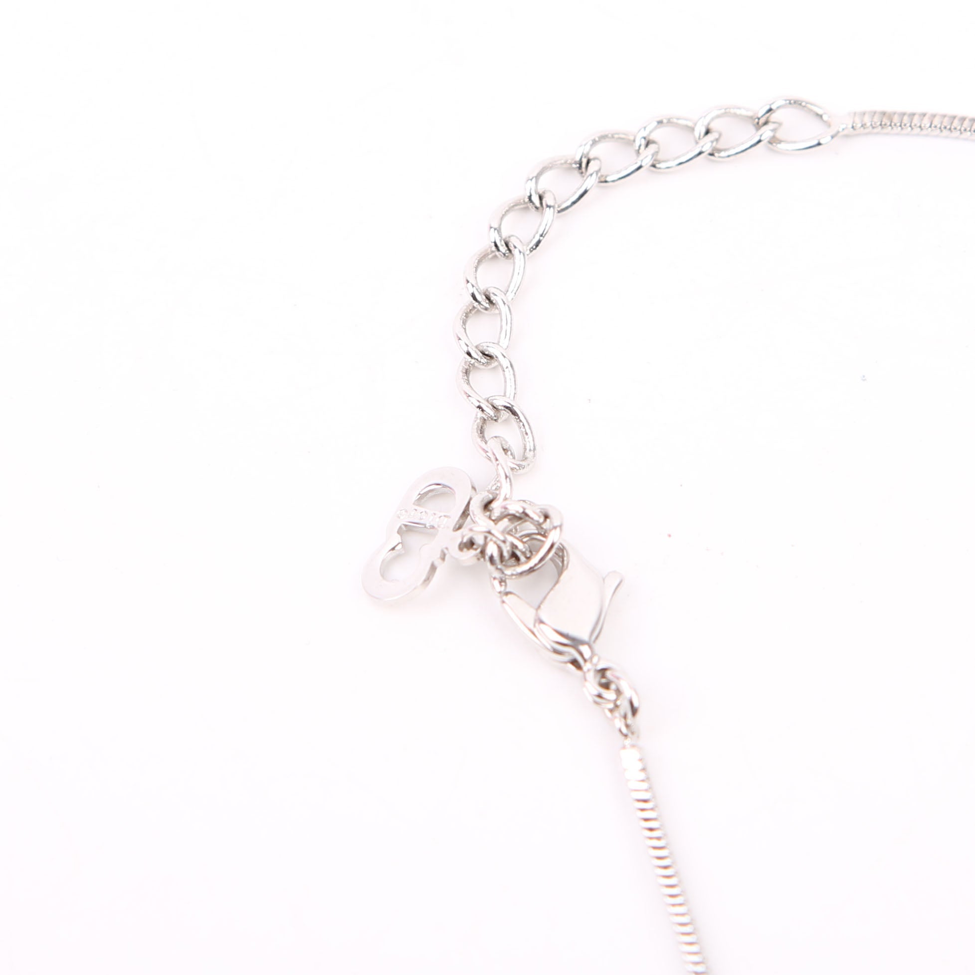 Oblique Trotter Pendant Necklace Silver/Blue