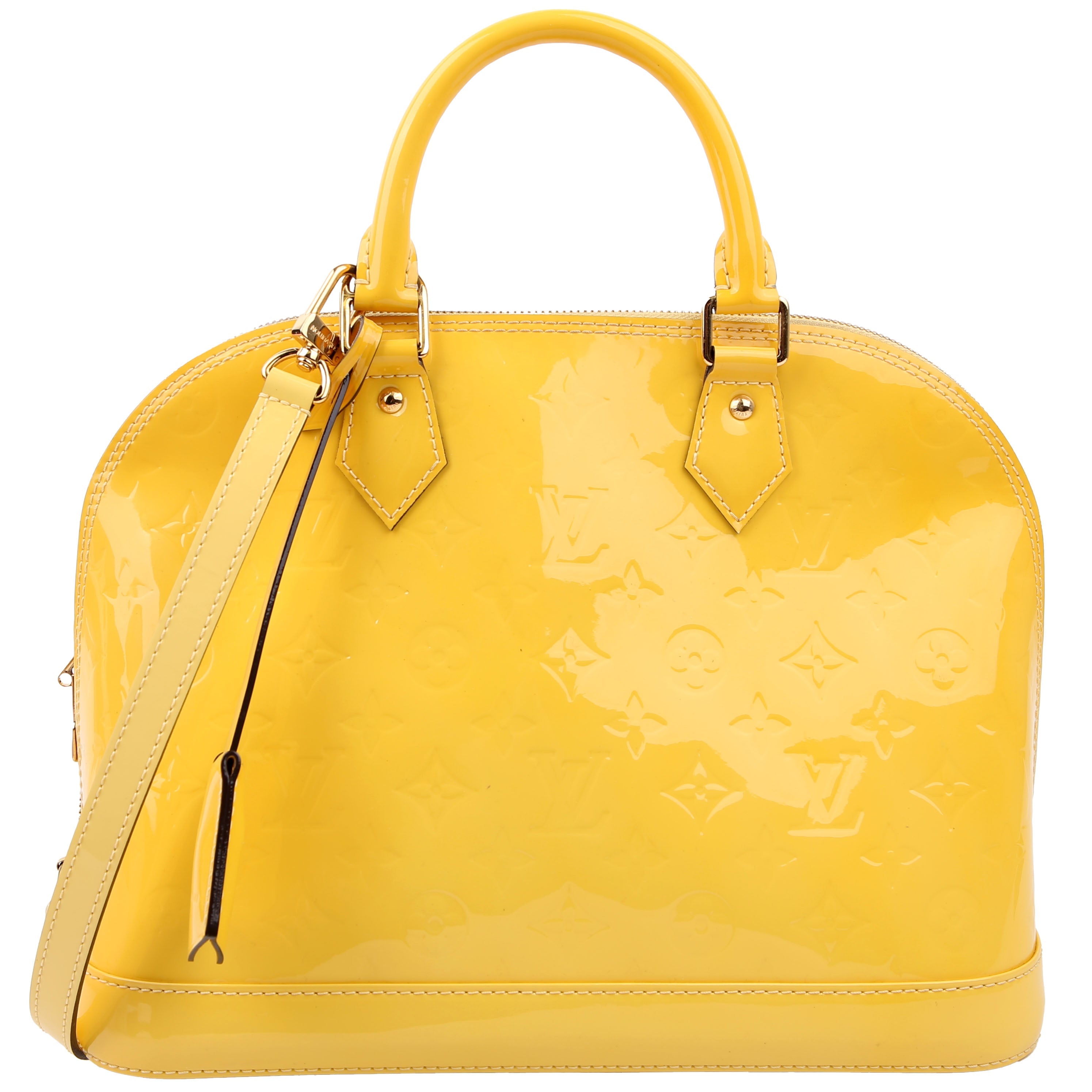 Alma PM with Strap Vernis Yellow