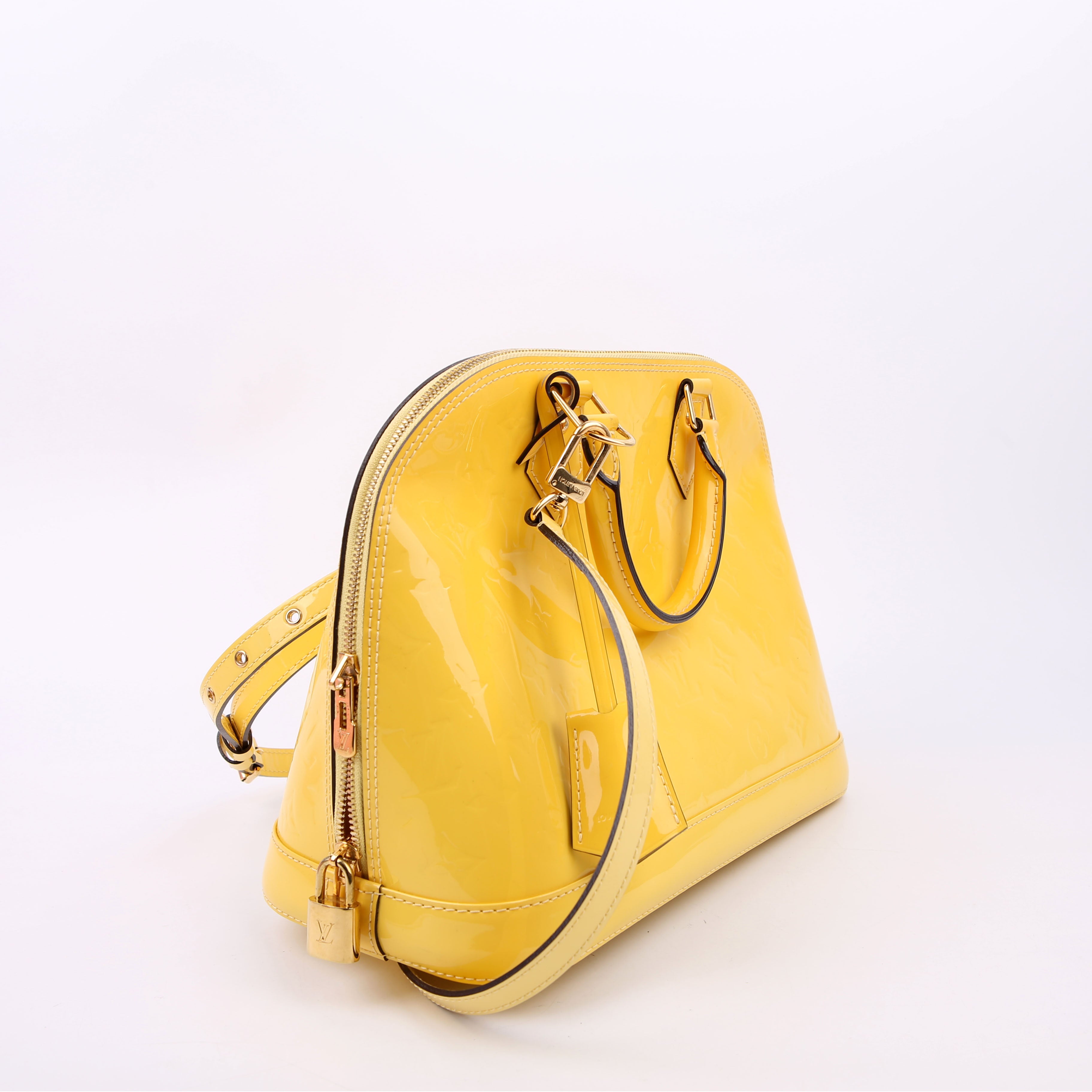 Alma PM with Strap Vernis Yellow