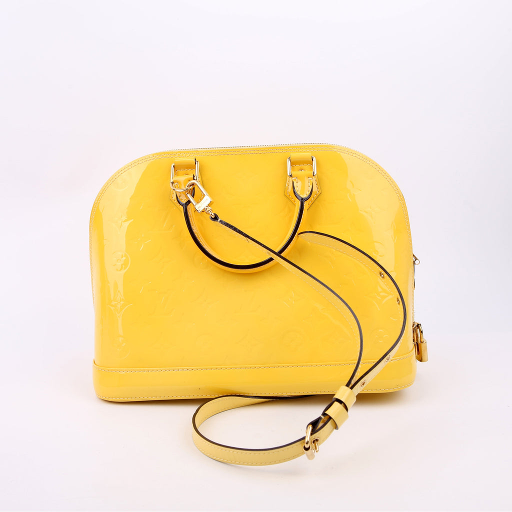 Alma PM with Strap Vernis Yellow