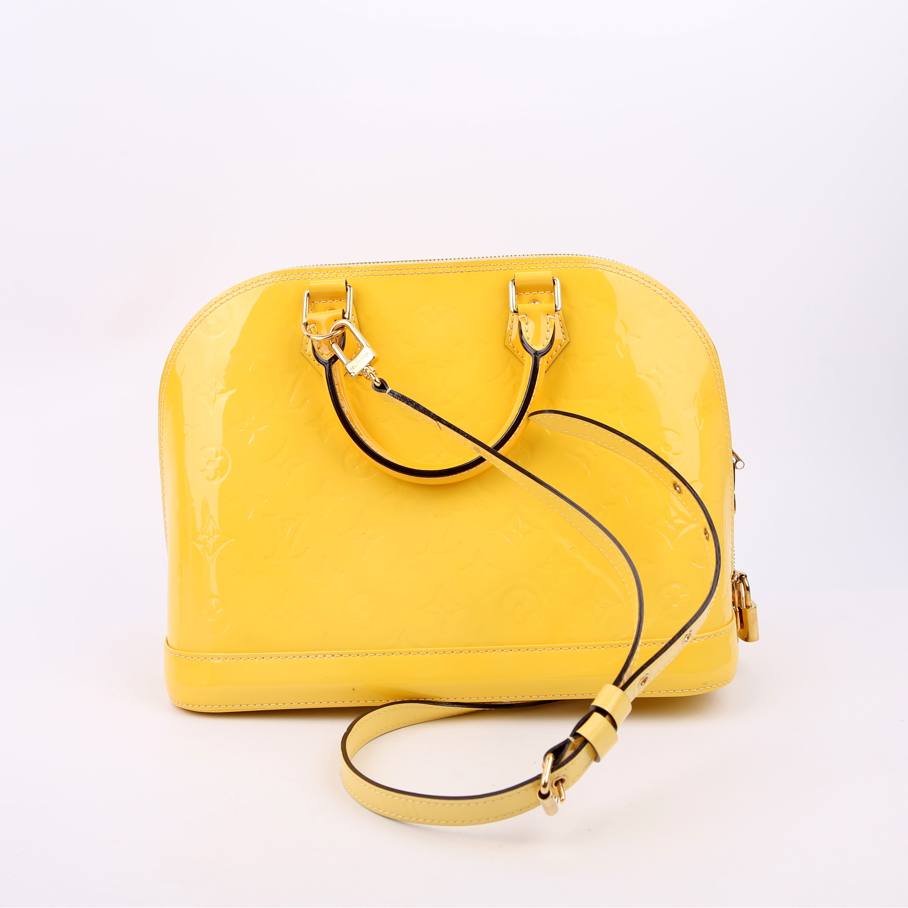 Alma PM with Strap Vernis Yellow