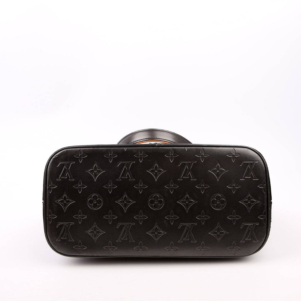 Stockton Monogram Matte Leather Gray