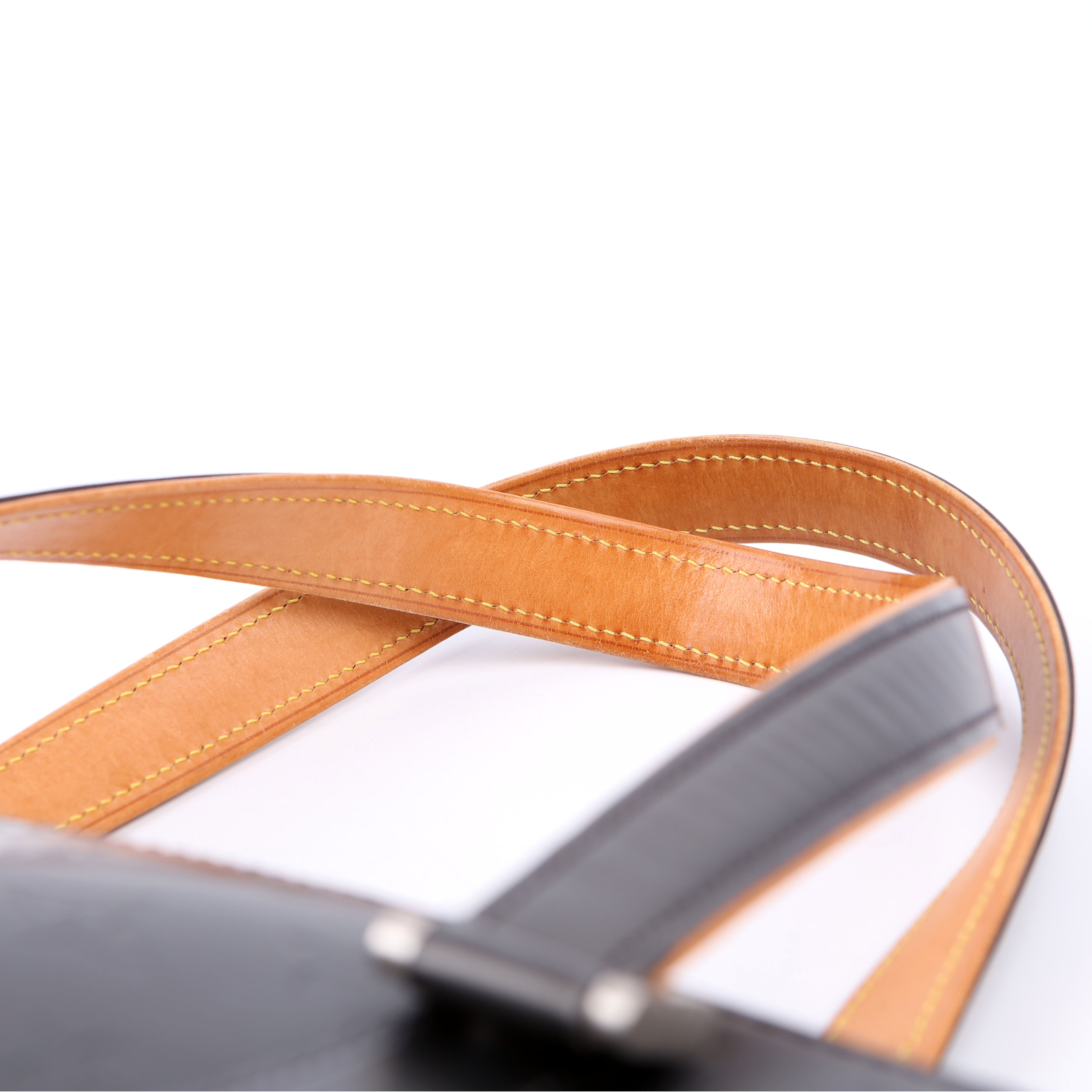 Stockton Monogram Matte Leather Gray