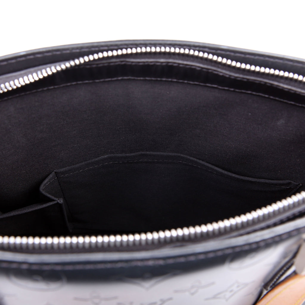 Stockton Monogram Matte Leather Gray