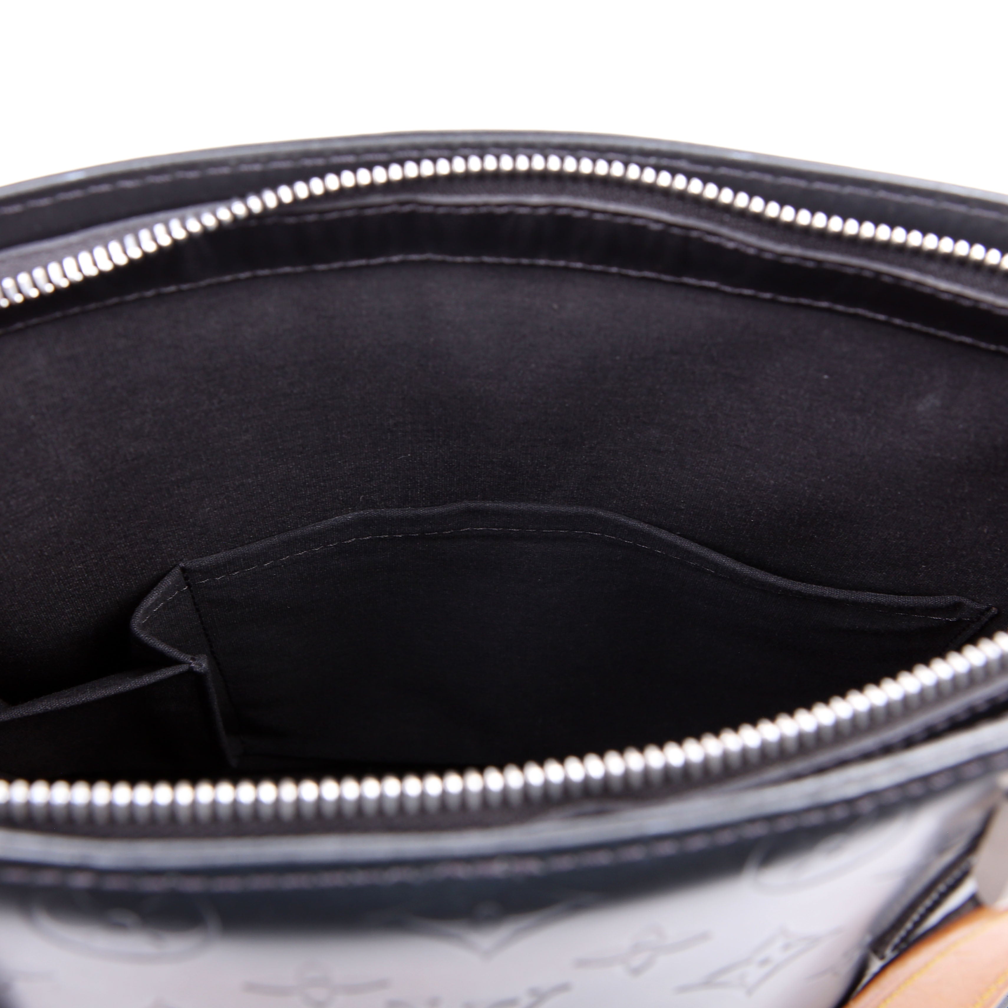Stockton Monogram Matte Leather Gray