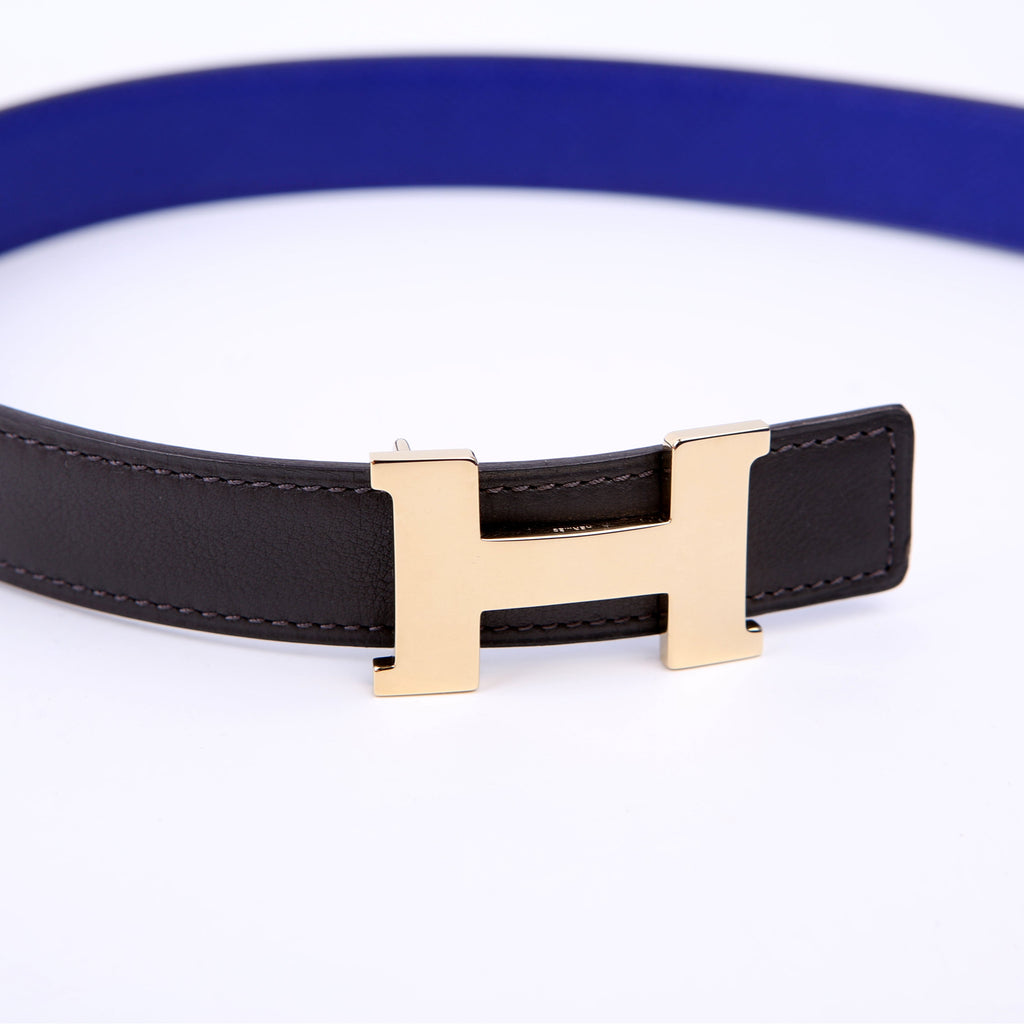 Constance H Reversible Belt Size 85 Gray/Blue