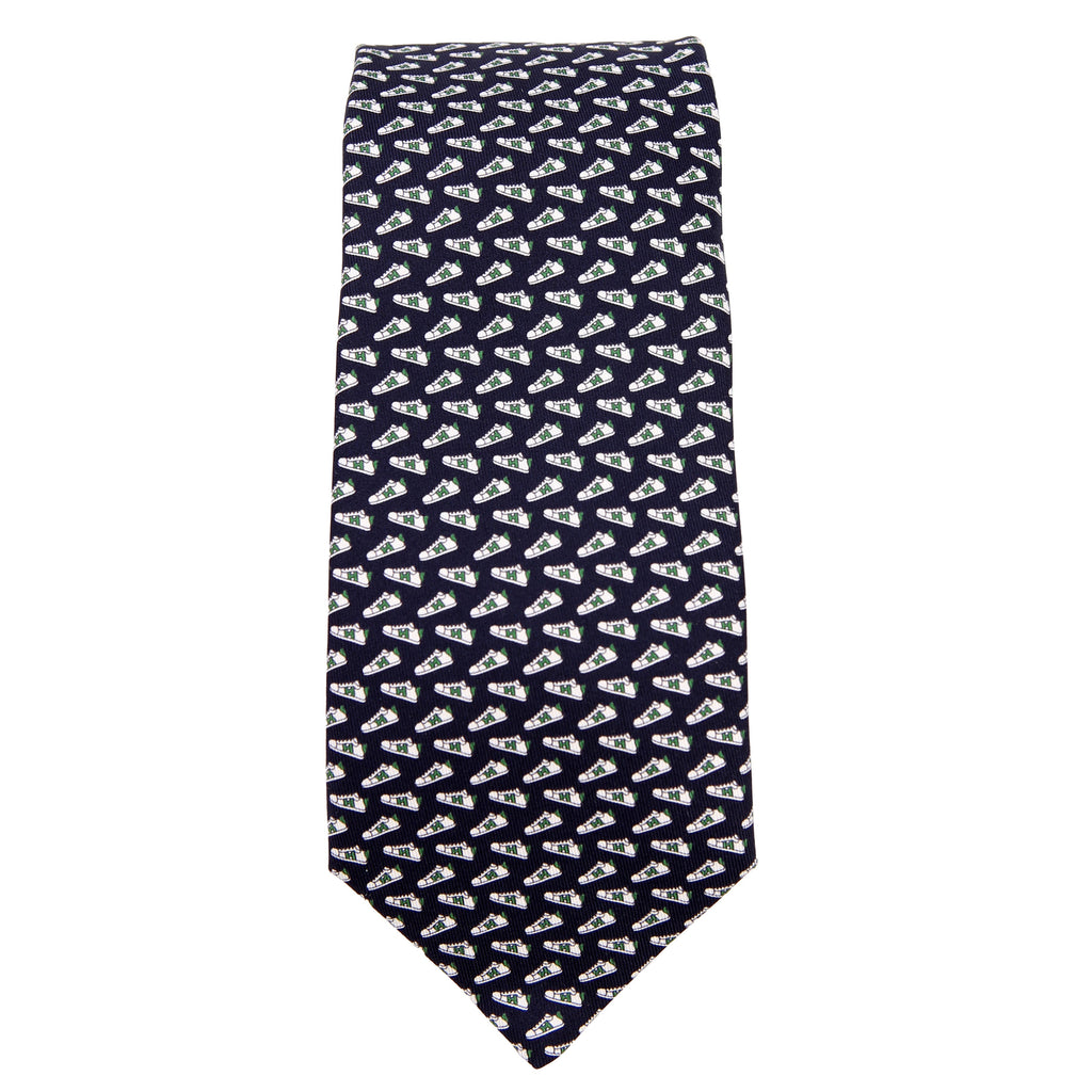 Printed Silk Tie Blue