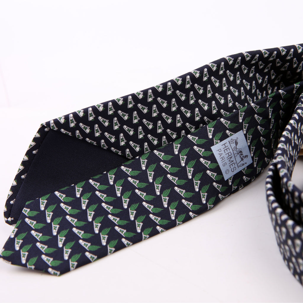 Printed Silk Tie Blue