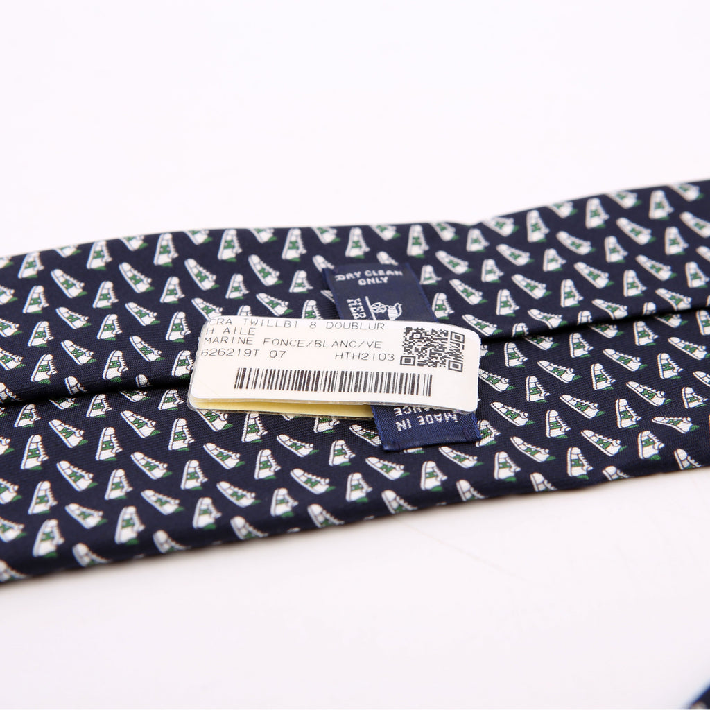 Printed Silk Tie Blue