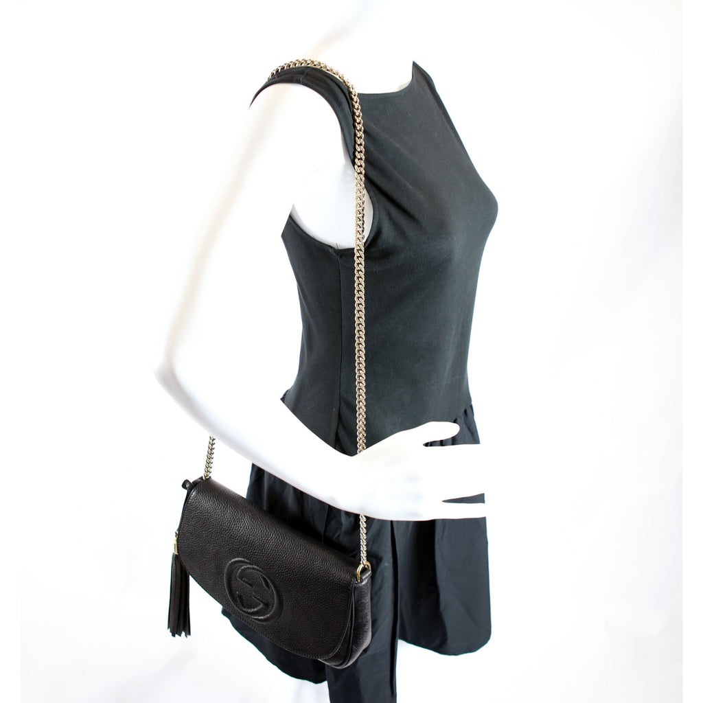 336752 Soho Chain Crossbody Medium Black