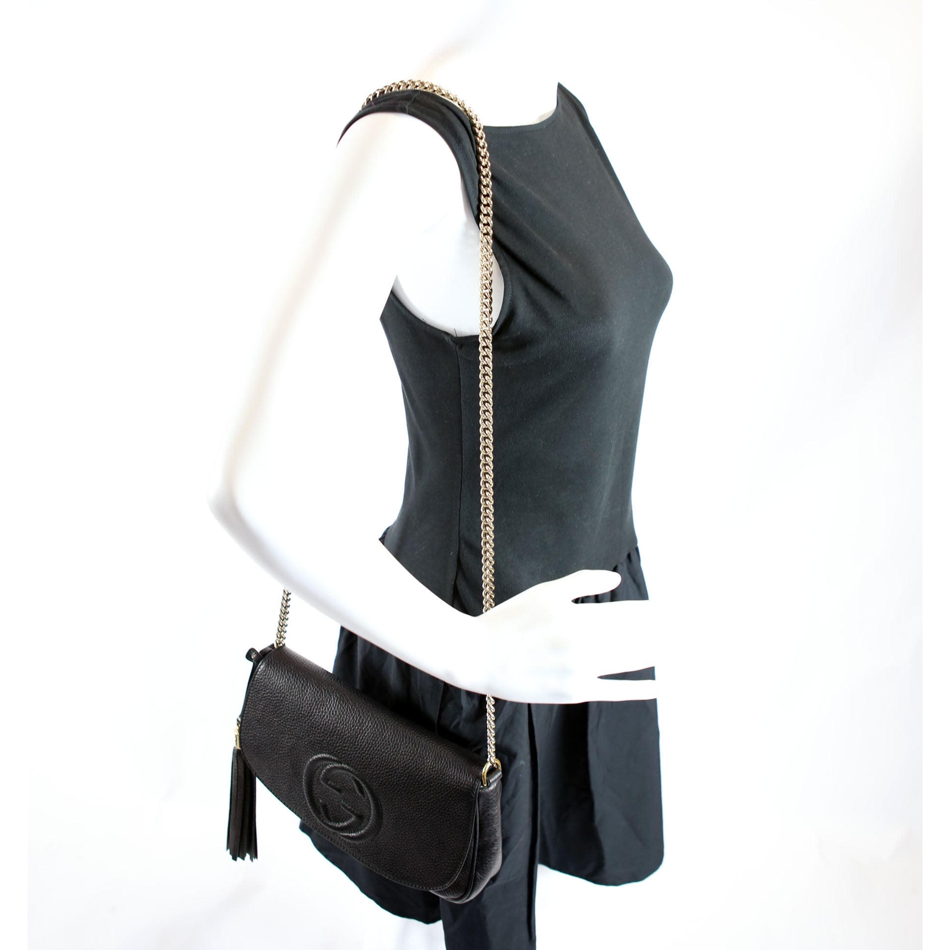 336752 Soho Chain Crossbody Medium Black