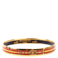 Printed Enamel Narrow Bangle Bracelet Red/Gold
