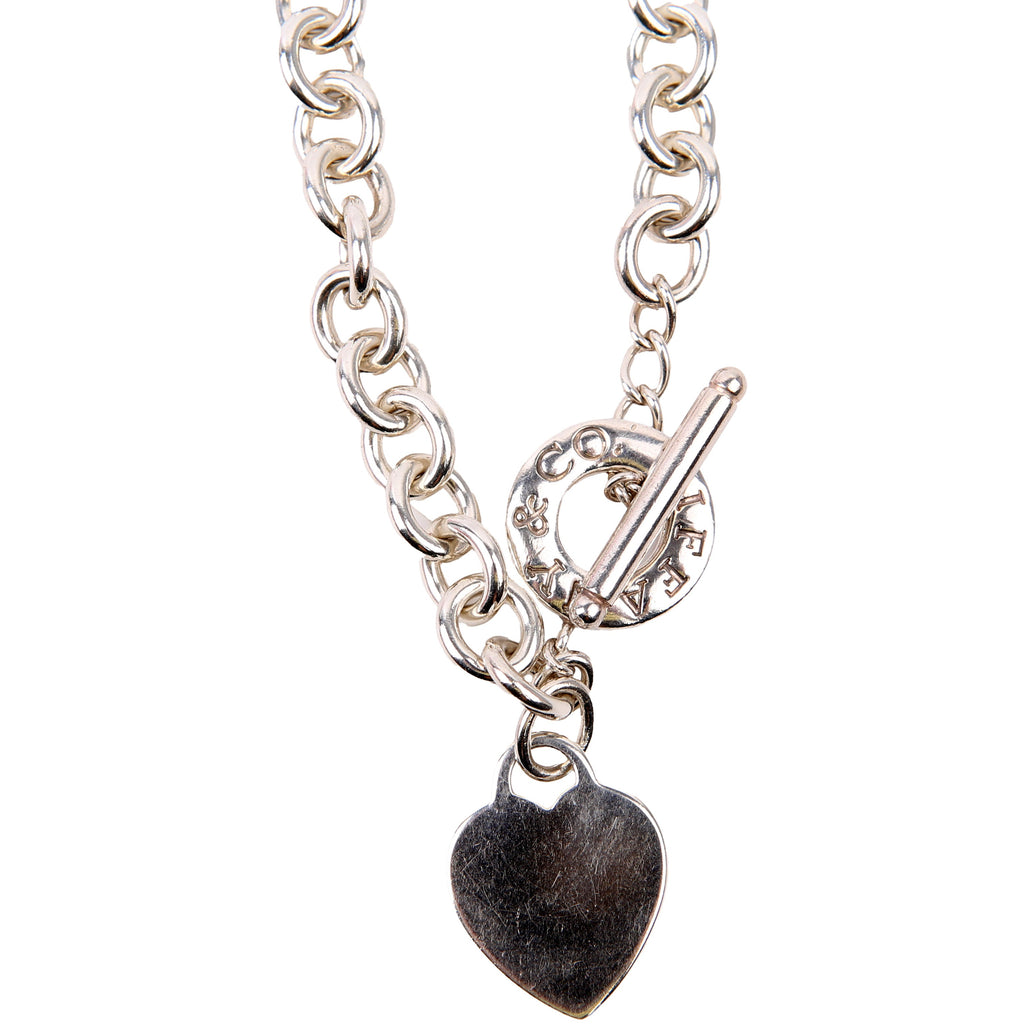 Heart Toggle Choker 925 Necklace Silver