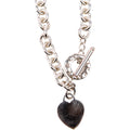 Heart Toggle Choker 925 Necklace Silver