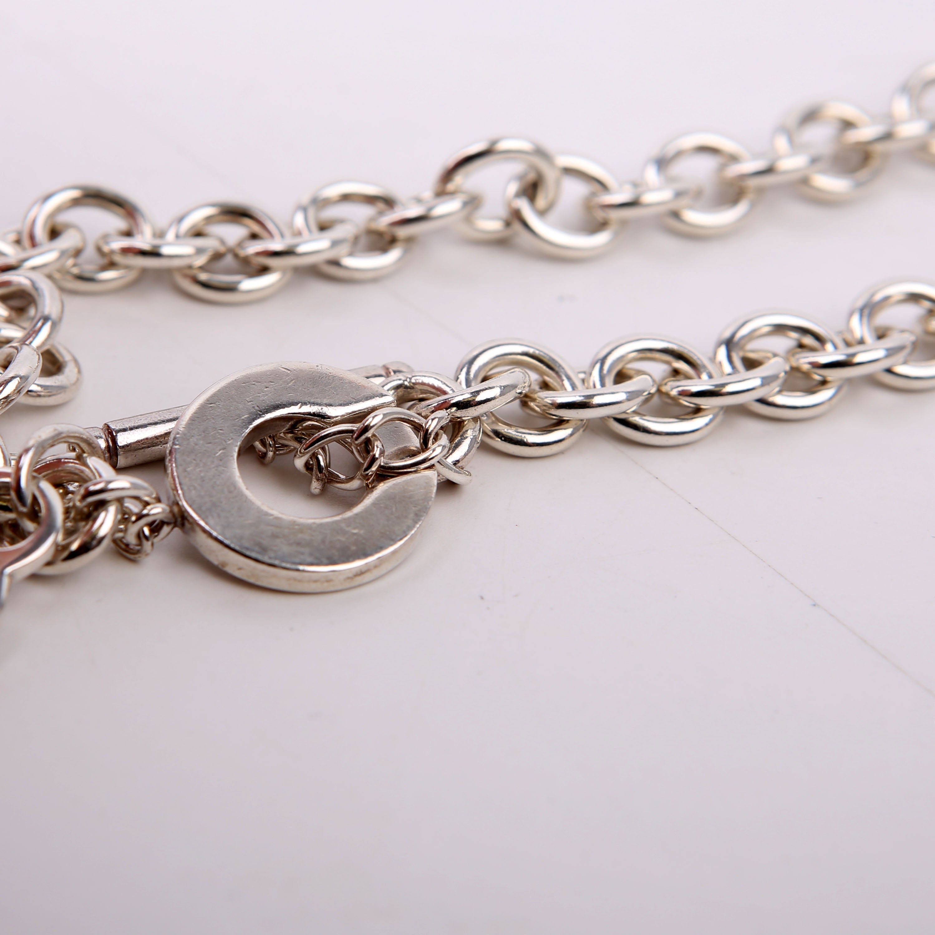Heart Toggle Choker 925 Necklace Silver