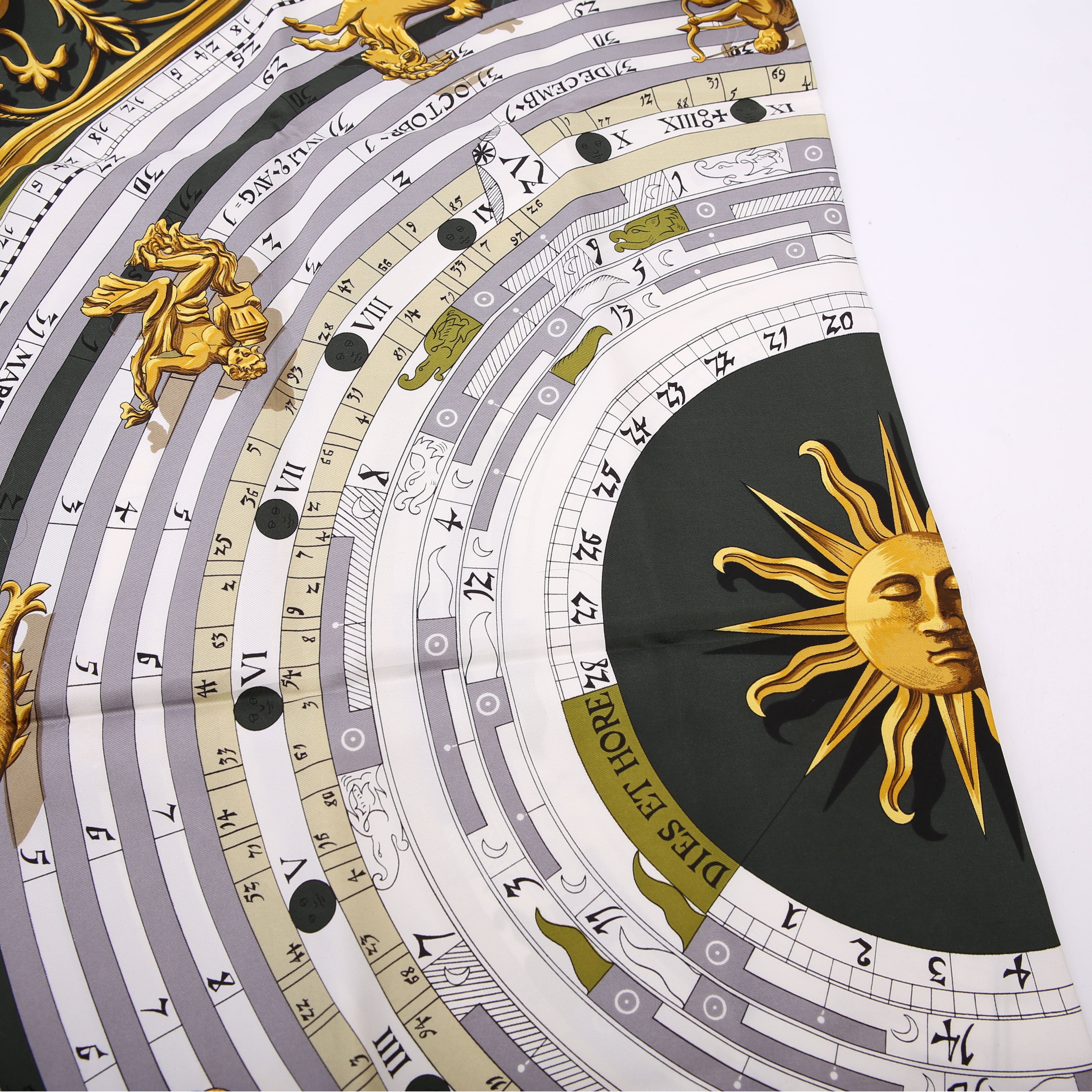 Astrologie 90CM Silk Scarf Green