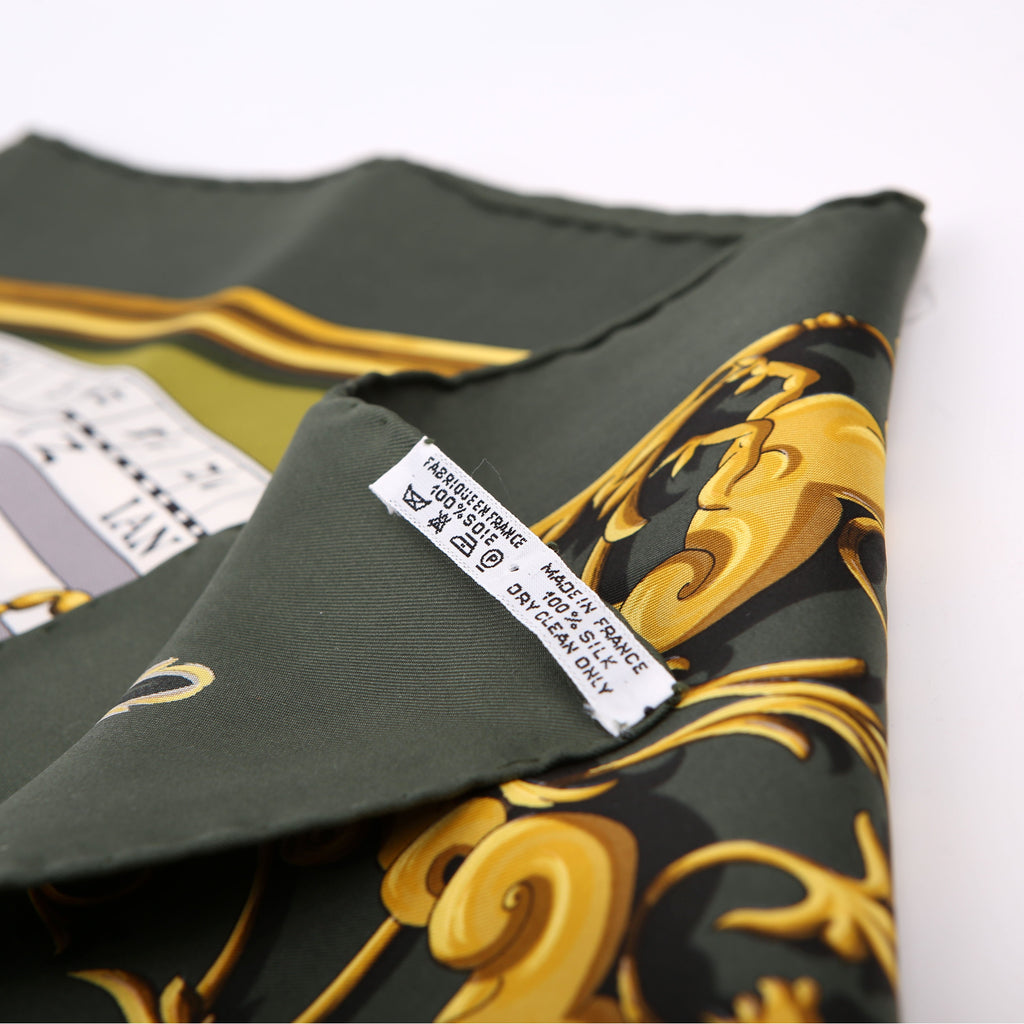 Astrologie 90CM Silk Scarf Green