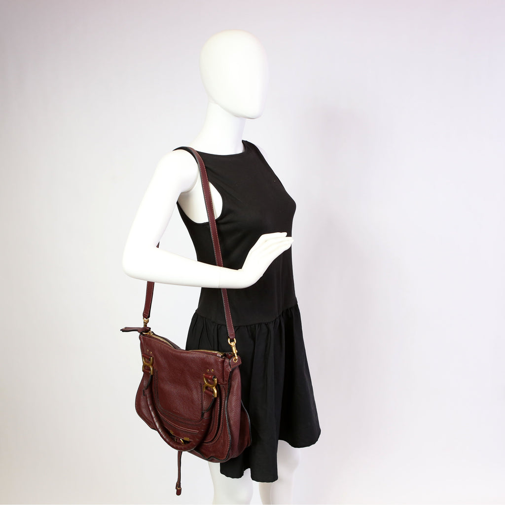 Marcie Satchel Medium Burgundy