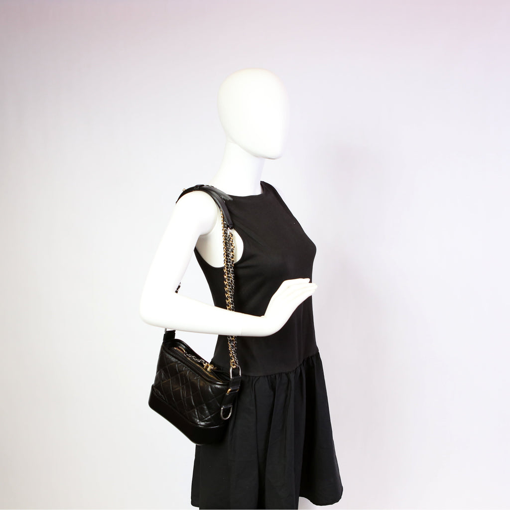 Gabrielle Hobo Small Calfskin 24M Black