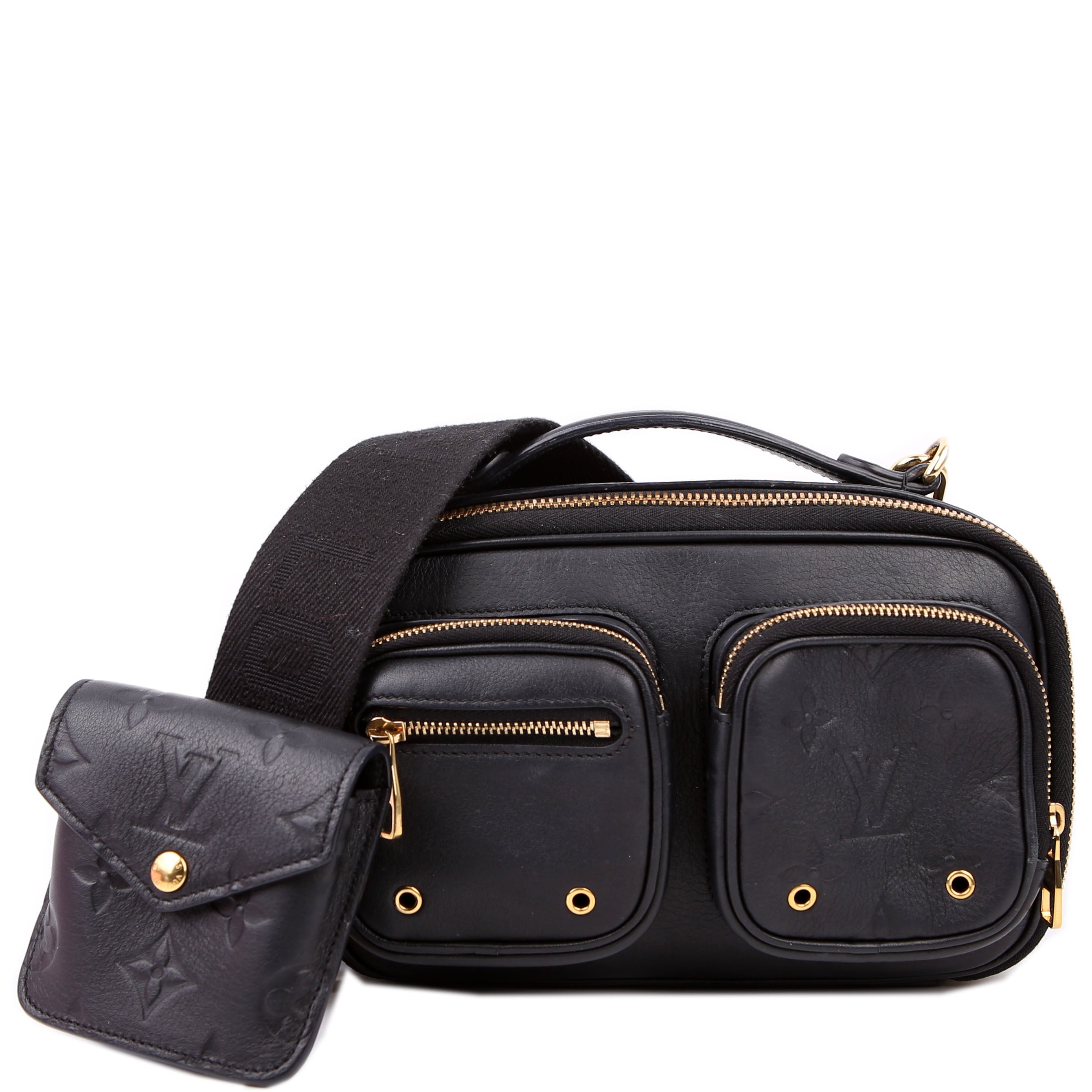 Utility Crossbody Embossed Calfskin Black