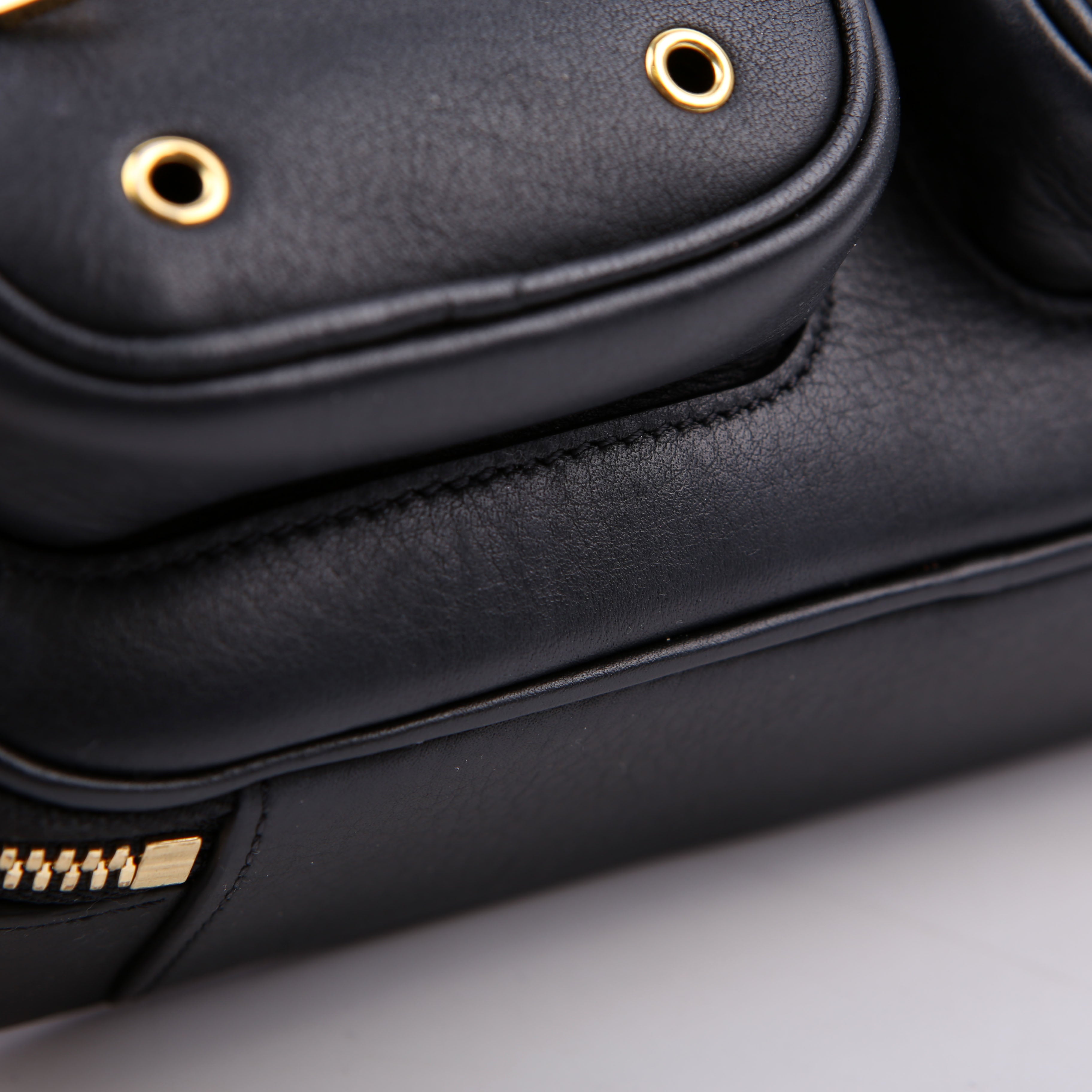 Utility Crossbody Embossed Calfskin Black