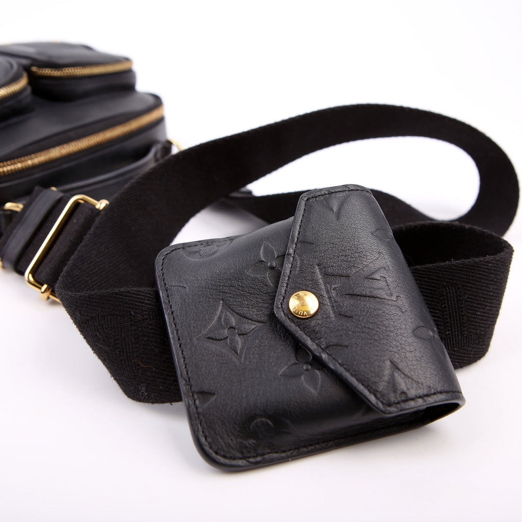 Utility Crossbody Embossed Calfskin Black