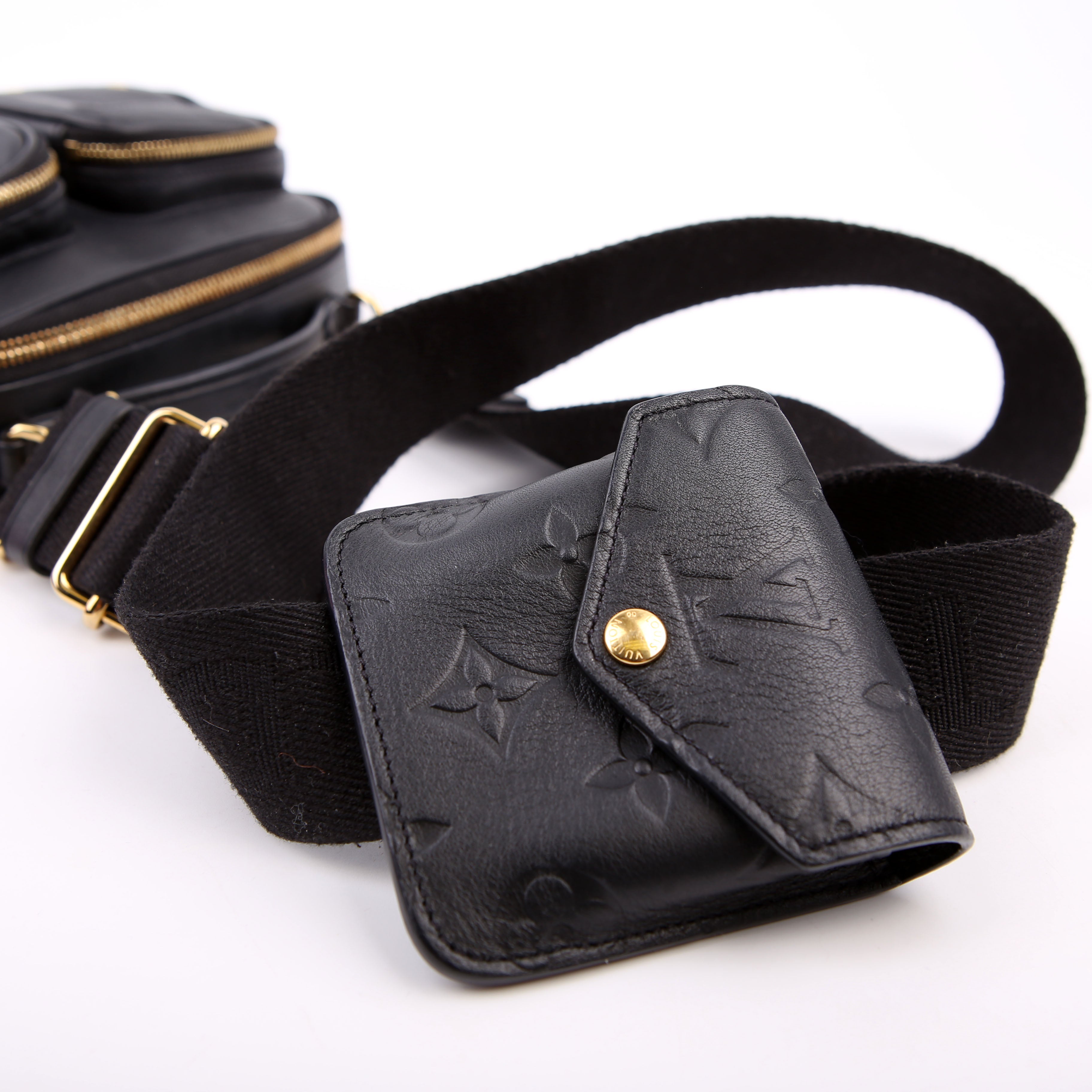 Utility Crossbody Embossed Calfskin Black