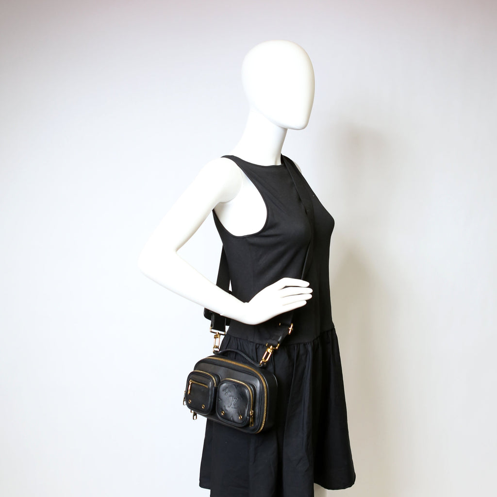 Utility Crossbody Embossed Calfskin Black