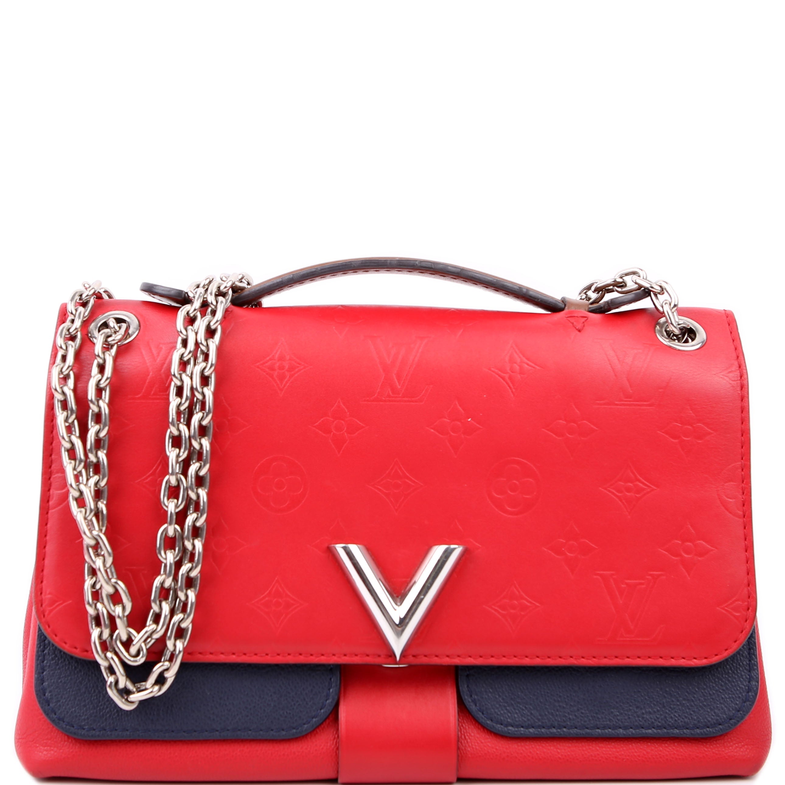 Very Chain Bag Leather Red