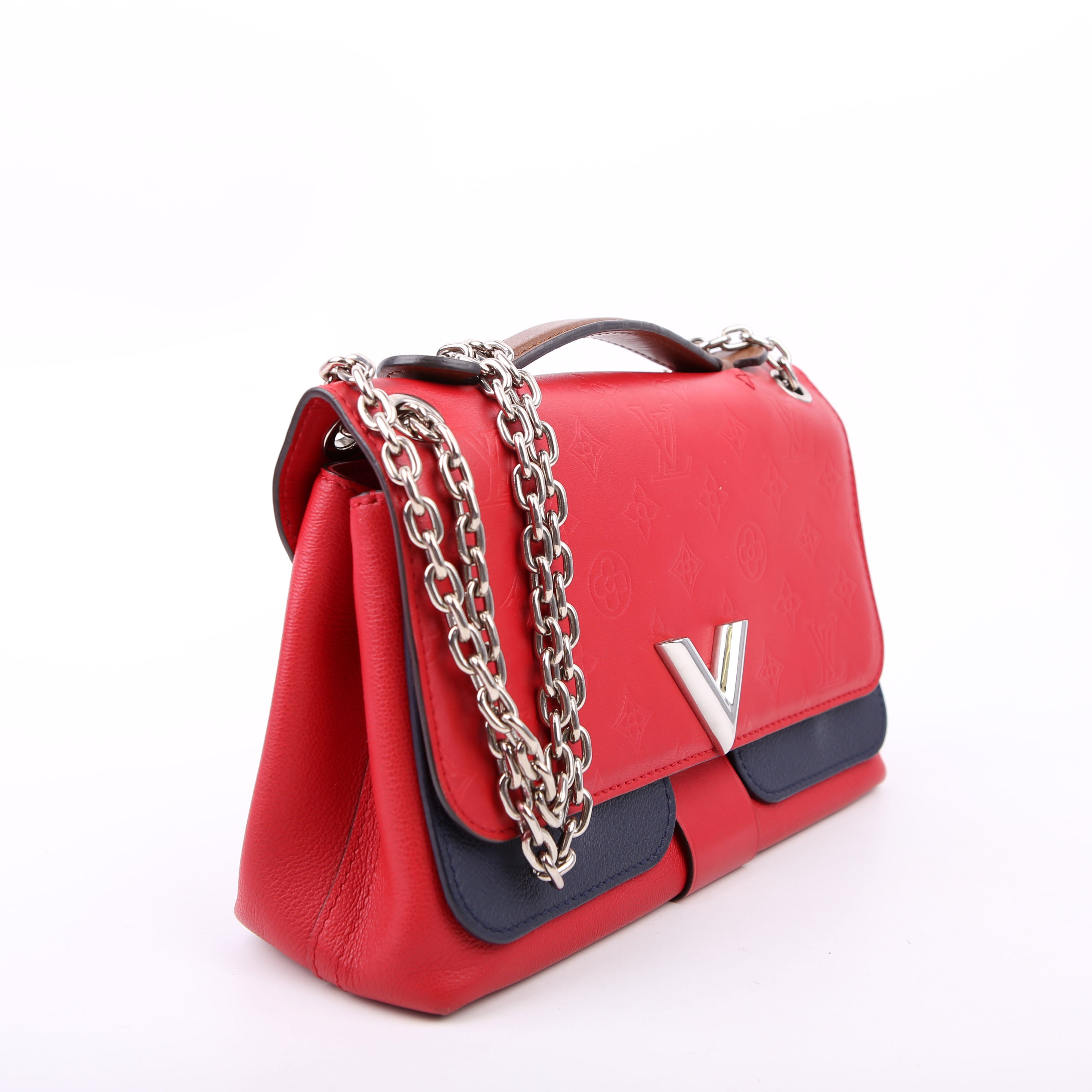 Very Chain Bag Leather Red