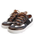 Leather Monogram Lous Sneakers Size 37.5 Brown/Black