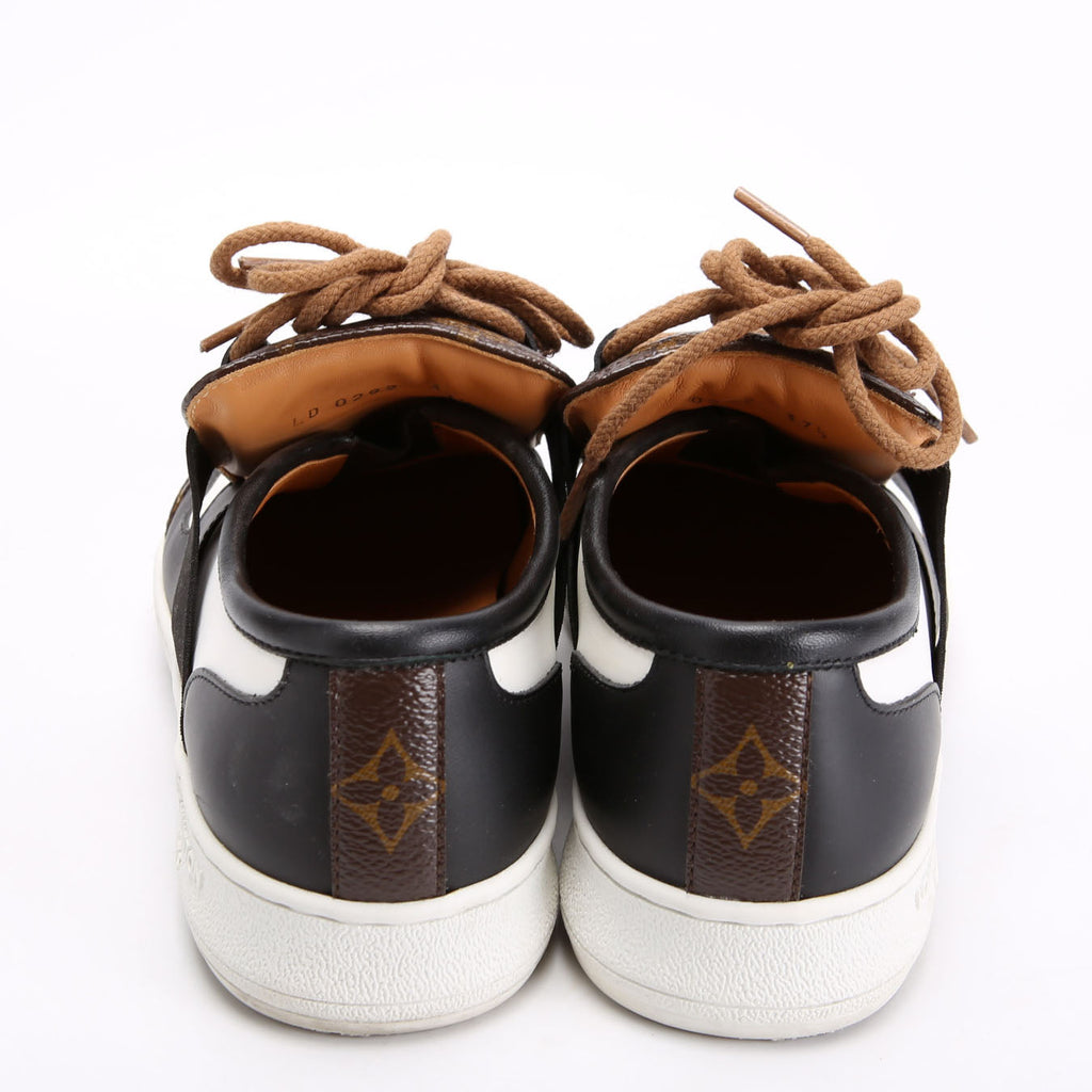 Leather Monogram Lous Sneakers Size 37.5 Brown/Black
