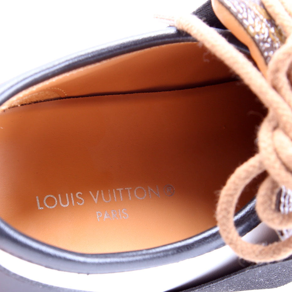 Leather Monogram Lous Sneakers Size 37.5 Brown/Black