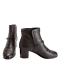 Cap Toe Leather Ankle Booties Size 38