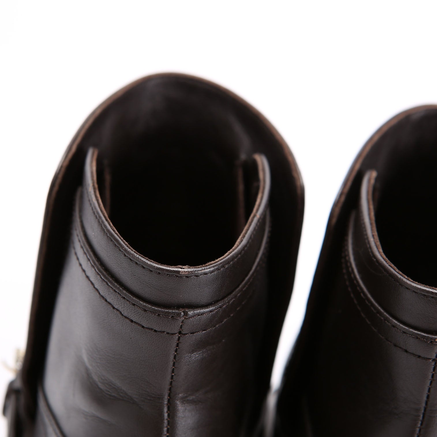 Cap Toe Leather Ankle Booties Size 38