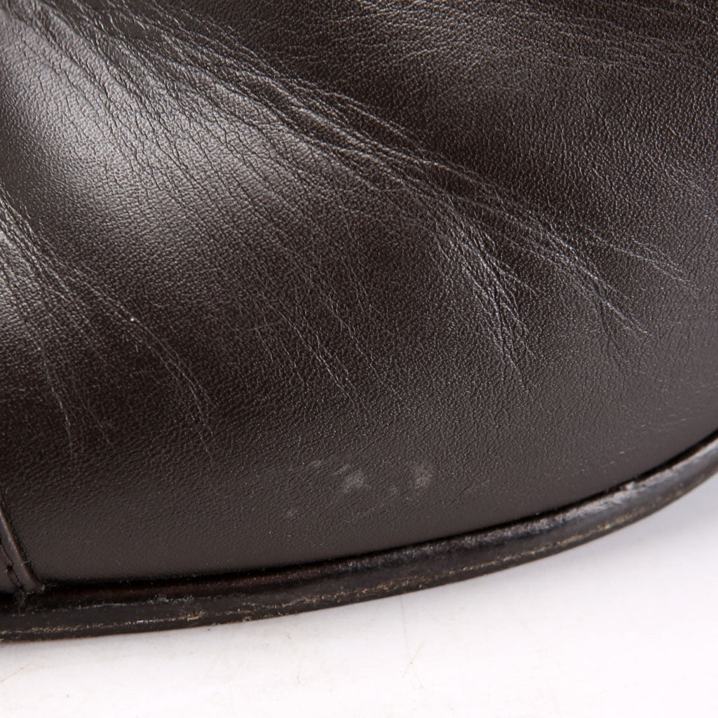 Cap Toe Leather Ankle Booties Size 38