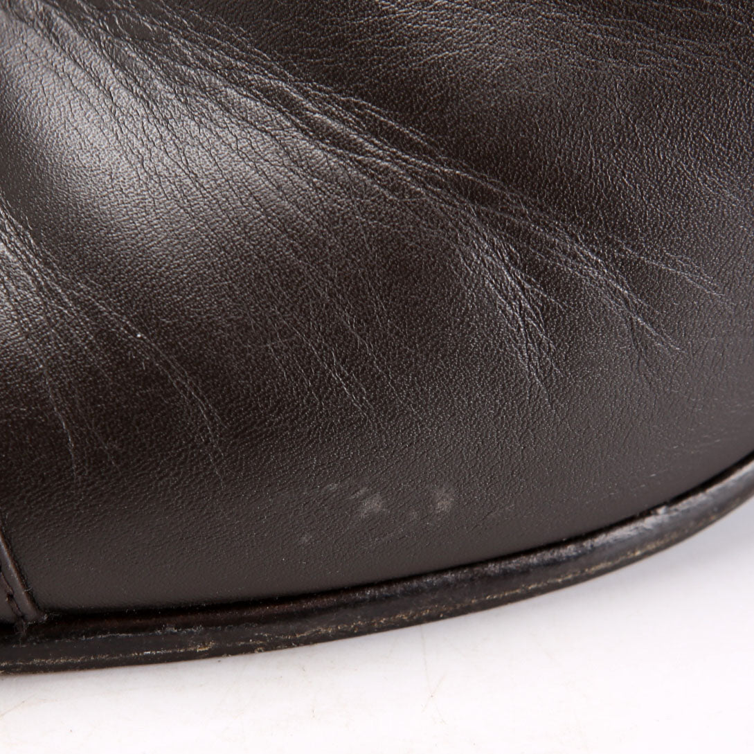 Cap Toe Leather Ankle Booties Size 38