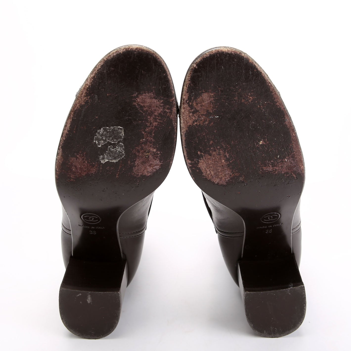 Cap Toe Leather Ankle Booties Size 38