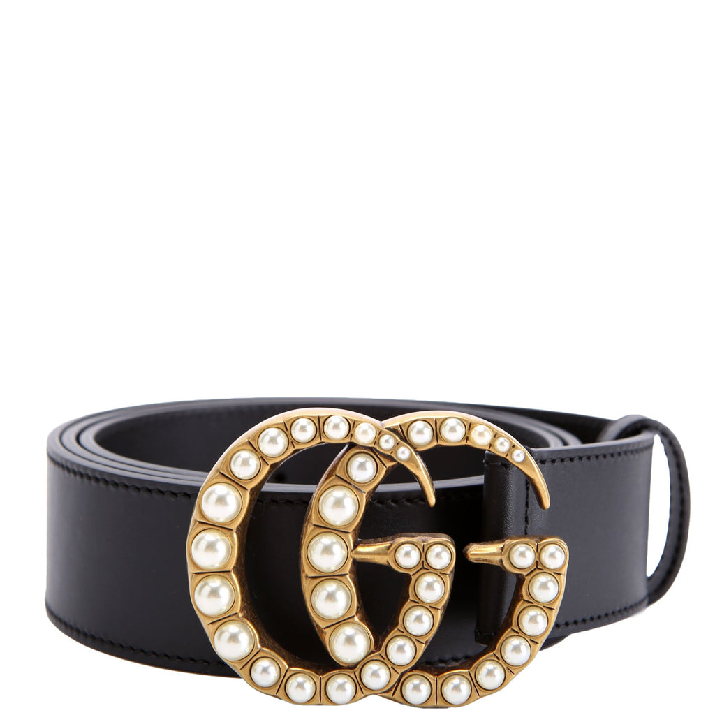 453260 GG Pearl Stud Belt Size 95/38 Black