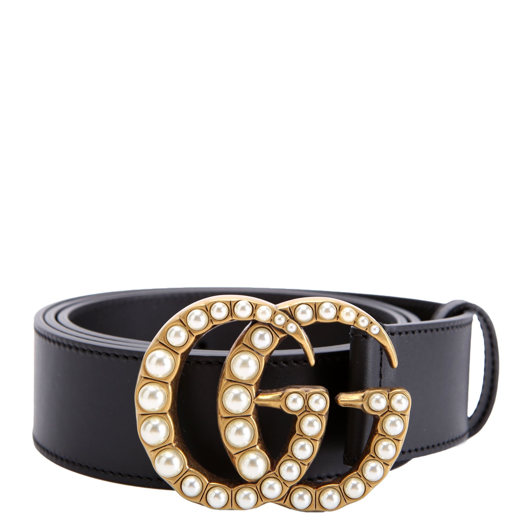 453260 GG Pearl Stud Belt Size 95/38 Black