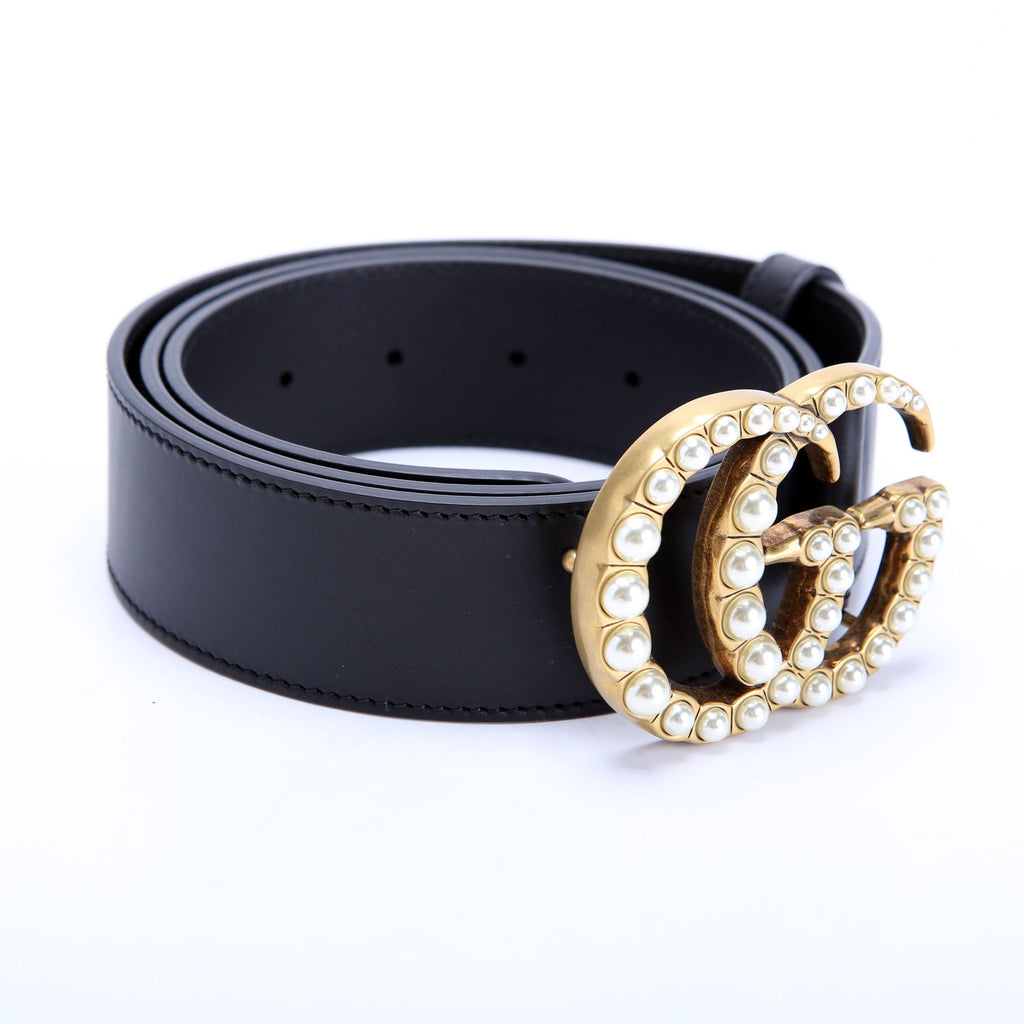 453260 GG Pearl Stud Belt Size 95/38 Black
