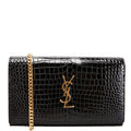 Cassandre Chain Wallet Crocodile Embossed 747464 Black