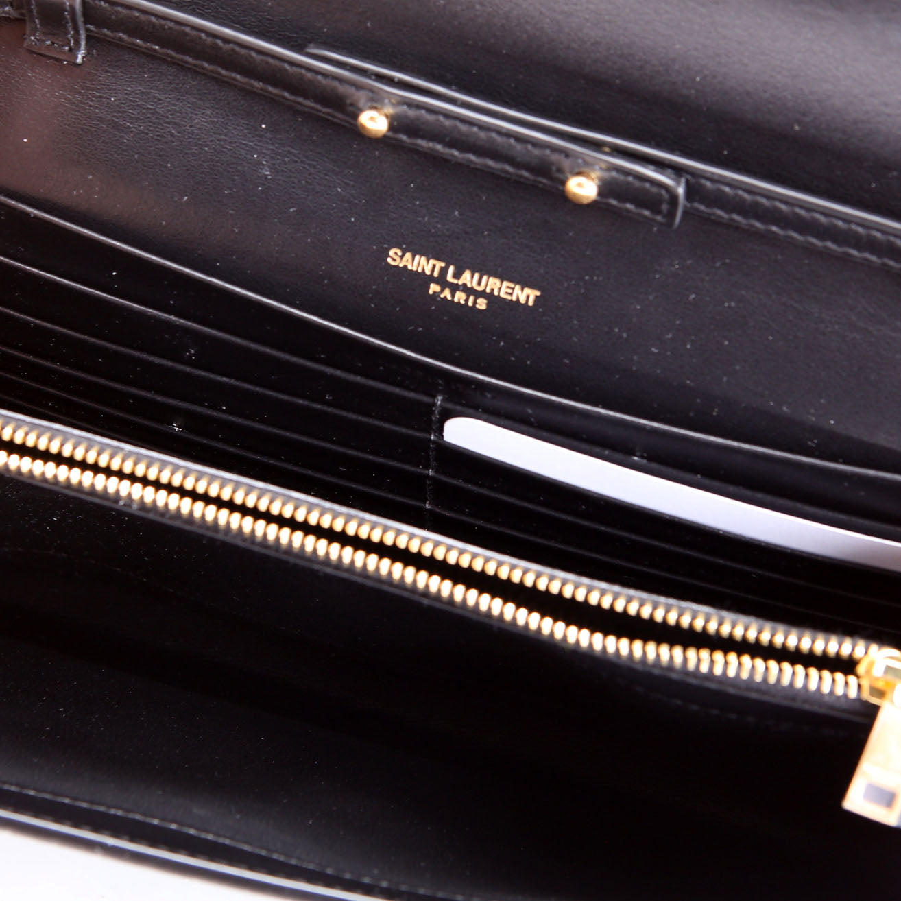 Cassandre Chain Wallet Crocodile Embossed 747464 Black