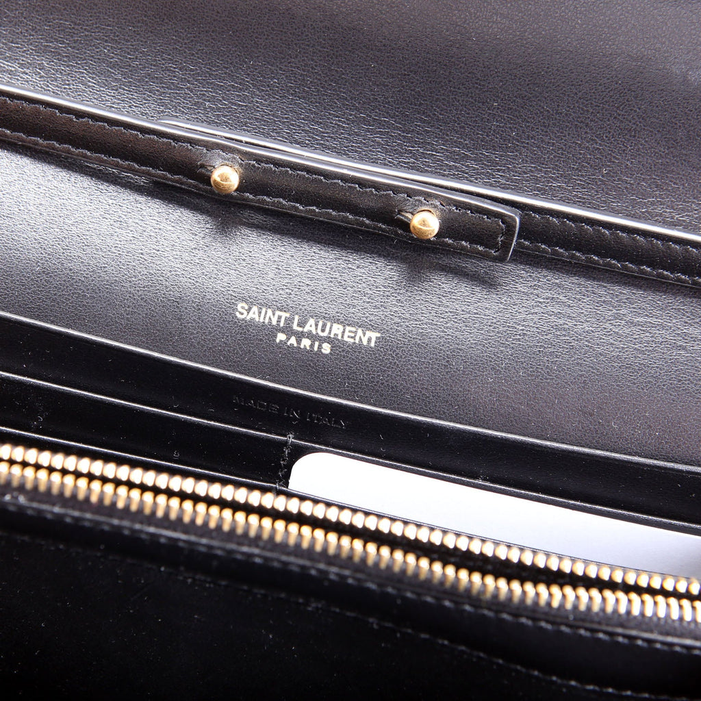 Cassandre Chain Wallet Crocodile Embossed 747464 Black