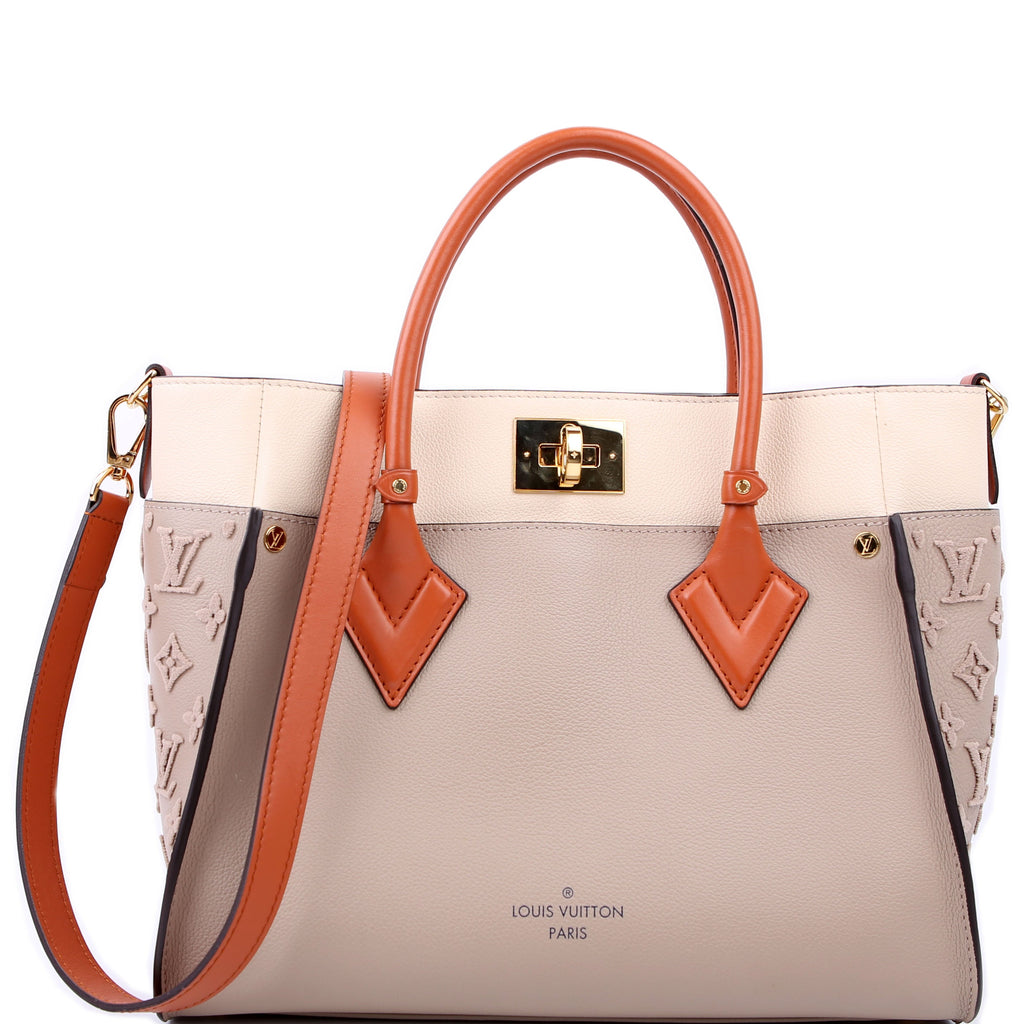 On My Side MM Calfskin Taupe/Orange