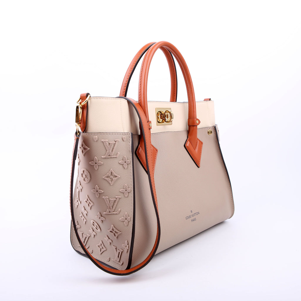 On My Side MM Calfskin Taupe/Orange